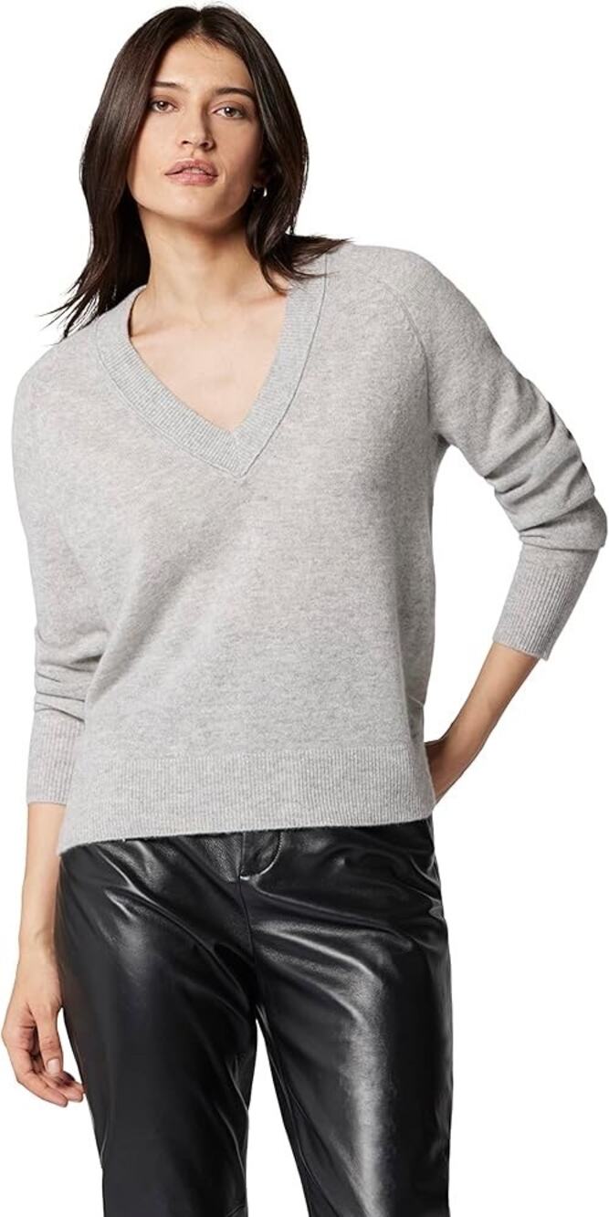Equipment Madalene Heather Gray 100% Cashmere V-Neck Pullover Sweater Size XS
